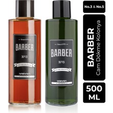 Barber Marmara Barber 500ML Cam Şişe No.3 ve No.5 Kolonya Seti