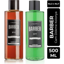 Barber Marmara Barber 500ML Cam Şişe No.3 ve No.7 Kolonya Seti
