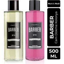Barber Marmara Barber 500ML Cam Şişe No.4 ve No.6 Kolonya Seti
