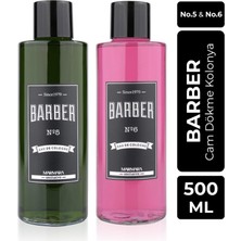 Barber Marmara Barber 500ML Cam Şişe No.5 ve No.6 Kolonya Seti