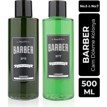 Barber Marmara Barber 500ML Cam Şişe No.5 ve No.7 Kolonya Seti