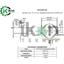 Ac Senkron Motor TYC50 10 Rpm 4W Kuluçka Çevirme Motoru, TYC50-10RPM Cw, Şömine Çevirme Motoru