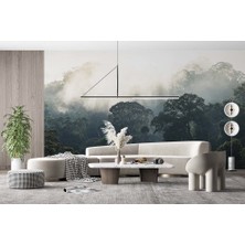 Özel Duvarlar Ormanda Sis Manzarası ve Ağaçlar Duvar Kağıdı