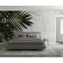 Özel Duvarlar Büyük Tropikal Yapraklar Beyaz Zemin Duvar Kağıdı