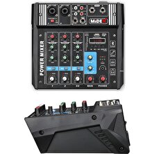 Midex MPX-500 Power Mikser Amfi 2x250 Watt 4 Kanal Bluetooth Usb MP3