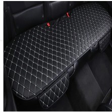 Tegin Honda Civic Fd 2006-2011 Sedan Ön ve Arka Koltuk Minderi Siyah Deri Beyaz Desen