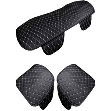 Tegin Renault Megane 3 2008-2016 Hatchback Ön ve Arka Koltuk Minderi Siyah Deri Kırmızı Desen