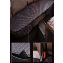 Tegin Opel Astra H 2004-2010 Hb Sedan Ön ve Arka Koltuk Minderi Siyah Deri Kırmızı Desen