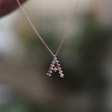 Renkli Taşlı Letter Kolye