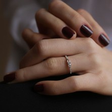 By Golden House Çift Damla Pırlanta Yüzük