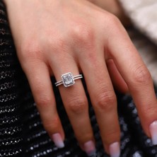 By Golden House Çift Kollu Baget Pırlanta Yüzük