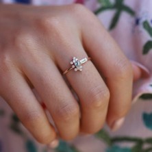 By Golden House Linda Aquamarin Pırlanta Yüzük