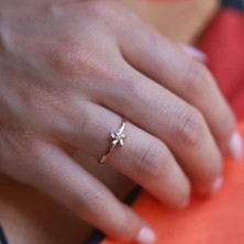 By Golden House Rüzgar Gülü Baget Pırlanta Yüzük