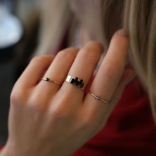 By Golden House Zikzak Baget ve Mini Tek Taş Kombin