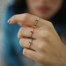 Damla Renkli Taşlı Yüzük