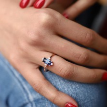 Safir Rengi Baget Yüzük