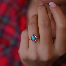 Serpme Taşlı Firuze Yüzük