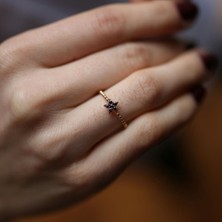 Kahve Taşlı Yıldız Yüzük