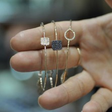 By Golden House Brown Taşlı Kare Bilezik