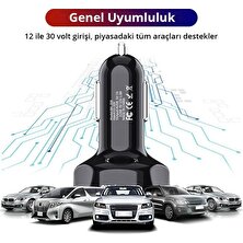 Zuidid Araç Hızlı Şarj 4 USB 7 A Çoklu Hızlı Şarj +  3 A Hızlı Şarj Kablosu - Type C