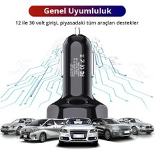 Zuidid Araç Hızlı Şarj 4 USB 7 A Çoklu Hızlı Şarj +  3 A Hızlı Şarj Kablosu - Micro USB