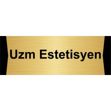 Özarslan Dizayn Uzm Estetisyen 5X20CM Altın Renk Metal Yönlendirme Levhası