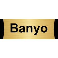 Özarslan Dizayn Banyo 5X20CM Altın Renk Metal Yönlendirme Levhası