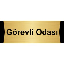Özarslan Dizayn Görevli Odası 7X20CM Altın Renk Metal Yönlendirme Levhası