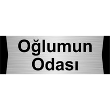 Özarslan Dizayn Oğlumun Odası 7X20CM Gümüş Renk Metal Yönlendirme Levhası