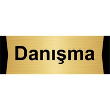 Özarslan Dizayn Danışma 7X20CM Altın Renk Metal Yönlendirme Levhası