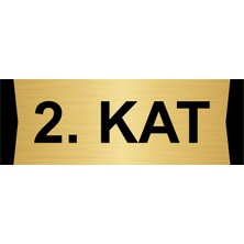 Özarslan Dizayn 2.kat  10X20CM Altın Renk Metal Yönlendirme Levhası