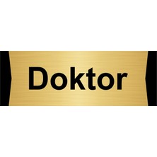 Özarslan Dizayn Doktor 10X20CM Altın Renk Metal Yönlendirme Levhası