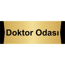Özarslan Dizayn Doktor Odası 7X20CM Altın Renk Metal Yönlendirme Levhası