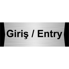 Özarslan Dizayn Giriş/entry 10X20CM Gümüş Renk Metal Yönlendirme Levhası