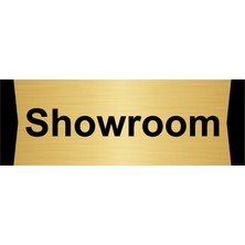 Özarslan Dizayn Showroom 10X20CM Altın Renk Metal Yönlendirme Levhası