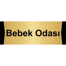 Özarslan Dizayn Bebek Odası 10X20CM Altın Renk Metal Yönlendirme Levhası