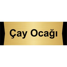 Özarslan Dizayn Çay Ocağı 10X20CM Altın Renk Metal Yönlendirme Levhası