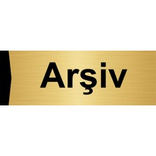 Özarslan Dizayn Arşiv 7X20CM Altın Renk Metal Yönlendirme Levhası