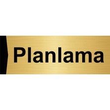 Özarslan Dizayn Planlama 7X20CM Altın Renk Metal Yönlendirme Levhası
