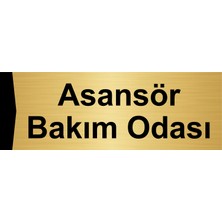 Özarslan Dizayn Asansör Bakım Odası 10X20CM Altın Renk Metal Yönlendirme Levhası