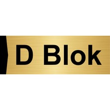 Özarslan Dizayn  D Blok 10X20CM Altın Renk Metal Yönlendirme Levhası