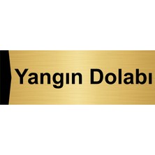 Özarslan Dizayn Yangın Dolabı 7X20CM Altın Renk Metal Yönlendirme Levhası