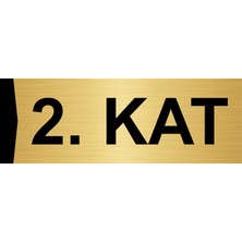 Özarslan Dizayn 2.kat  10X20CM Altın Renk Metal Yönlendirme Levhası