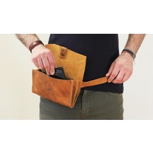Kalibru Art El Yapımı Deri Bel Çantası