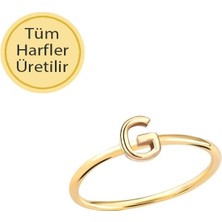 14 Ayar Altın G Harfli Yüzük