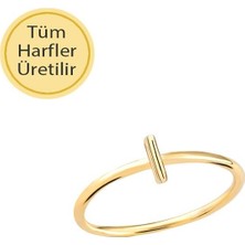 14 Ayar Altın I Harfli Yüzük