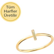 14 Ayar Altın I Harfli Yüzük