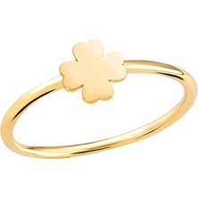 Engingold 14 Ayar Altın Şans Yonca Yüzük