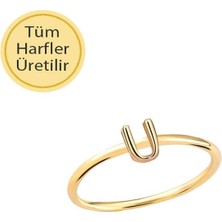 Engingold 14 Ayar Altın U Harfli Yüzük