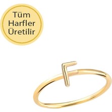 Engingold 14 Ayar Altın F Harfli Yüzük